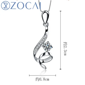ZOCAI Manija 0.21 CT Sertifikuota H / SI Diamond Kietasis 18K Balto Aukso Pakabukas (Au750) su 925 Sidabro Grandinės Karoliai D00028