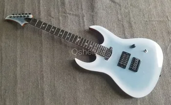 Aukščiausios kokybės QShelly užsakymą sky blue ash kūno gitara styginių per MOP vilkas apdaila elektrinės gitaros, muzikos instrumentų parduotuvė