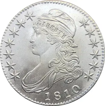 Jungtinių Amerikos valstijų Laisvę Erelis 1810 50 Centų ½ Doleris Apribota Krūtinė Pusę Dolerio Cupronickel Sidabro Padengtą Kopijuoti Monetos