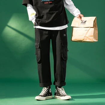 Naujas kombinezonas jogger vyriškos juodos haremo kelnes aukštos kokybės vyriškos sportinės kelnės gatvės mados tendencijos, Japonijos didelio dydžio vyriškos kelnės
