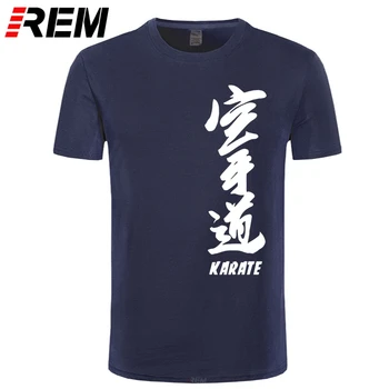 REM Brand T-shirt Kinų Simbolių Karatė Spausdinti Marškinėlius Vasaros Nauji Aukštos kokybės Vyrų Marškinėliai Kinijos Kultūra Hip-Hop