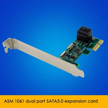 ASM1061 PCIE X1 SATA užrašas 6Gbps Expansion Card Dual Port SATA 3.0 Adapteris Nešiojamas KOMPIUTERIS