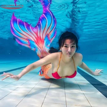 Pritaikyti Suaugusiųjų Undinėlės Uodegos Plaukimo Su Monofin Liemenėlė Rinkiniai 2020 Naujas Aukštos kokybės Moterų Undinė maudymosi kostiumėlį, Cosplay Kostiumai