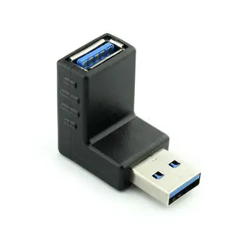 USB Vyrų ir Moterų 3.0 Alkūnė Duomenų Eilutė 90 Laipsnių Pusėje Adapterį Mobiliesiems Lenkimo Telefono, Kompiuterio J9P8