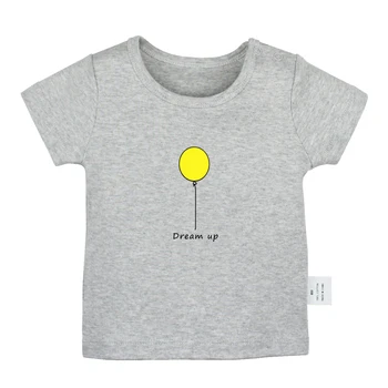 Sugalvoti Ballon Dizaino Naujagimio marškinėlių Bamblys Grafinis Trumpas Rankovėmis Tee Viršūnės