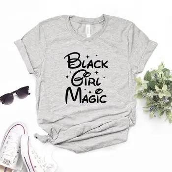 Moterų trumpomis Rankovėmis O Kaklo Prarasti T-shirt Ladies Vasaros Priežastinis Marškinėliai, Drabužiai Viršūnes Women Marškinėliai Black Girl Magic Spausdinti Marškinėlius