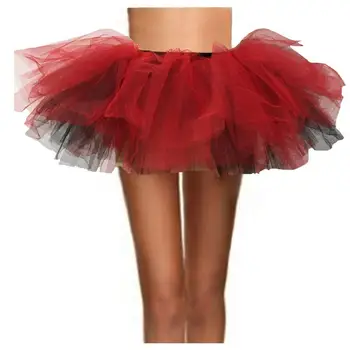 Sluoksnių Tiulio Sijonas Apatiniai sijonai fadas jupe Pakopų Vasarą Dėvėti Mini Moterų Hallowee Devintojo dešimtmečio elastinga mini tiulio Sijonai