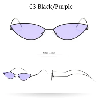 2020 Karšto Mados Prekės ženklo Dizaineris Cat eye Akiniai nuo saulės Moterims Derliaus Metalo Atspindintys Stiklai Moterų Veidrodis Retro Oculos De Sol