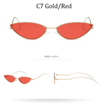 2020 Karšto Mados Prekės ženklo Dizaineris Cat eye Akiniai nuo saulės Moterims Derliaus Metalo Atspindintys Stiklai Moterų Veidrodis Retro Oculos De Sol