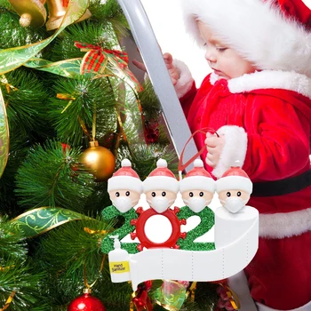 2020 NAUJĄ Kalėdų Ornamentu Asmeniniams, Šeimos Maitintojo Dervos Dekoracijas, Kaukes Rankomis plauti Kalėdų Eglutės Kabo Pakabukas 