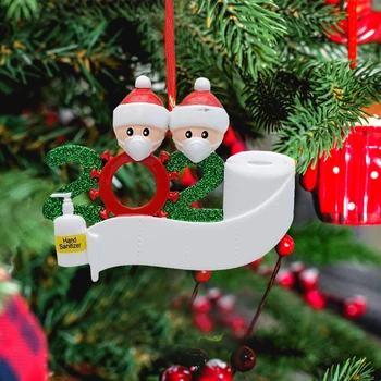 2020 NAUJĄ Kalėdų Ornamentu Asmeniniams, Šeimos Maitintojo Dervos Dekoracijas, Kaukes Rankomis plauti Kalėdų Eglutės Kabo Pakabukas 