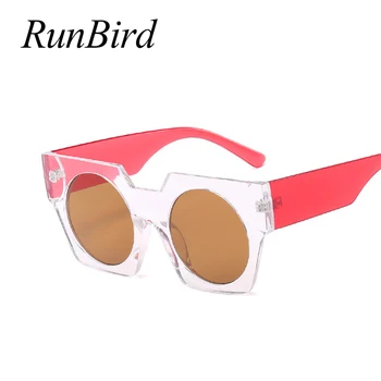 RunBird Prekės Star Stiliaus Prabangūs Moterų Akiniai nuo saulės Moterims, Negabaritinių Saulės Akiniai Derliaus Lauko Sunglass Oculos de sol 1491R