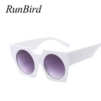 RunBird Prekės Star Stiliaus Prabangūs Moterų Akiniai nuo saulės Moterims, Negabaritinių Saulės Akiniai Derliaus Lauko Sunglass Oculos de sol 1491R