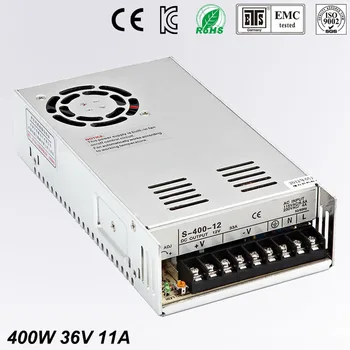 Vieno Išėjimo dc 36V 11A 400W impulsinis maitinimo šaltinis LED Šviesos Juostelės 240V AC 110V, kad dc36V SMPS Su CNC Elektros Equipmen