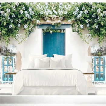Wellyu Modernus minimalistinio Europos mažų šviežių gėlių Šiaurės fone sienų tapybos užsakymą didelės freskos žalia tapetai