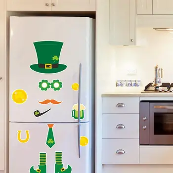 1 Set St. Patrick ' S Day Elementai Magnetinio Siurbimo Lipdukai Šaldytuvas Lipdukai Namų Virtuvės Dekoro Šaldytuvas Magnetai (Žalia)