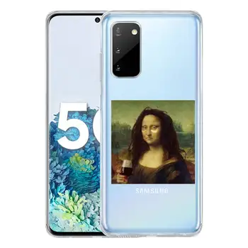 Van Gogh Mona Lisa Žvaigždėtas Dangus Telefono Dėklas Samsung S10 S10lite 2019 S9 S9plus S8, S7 Skaidrus Atvejais