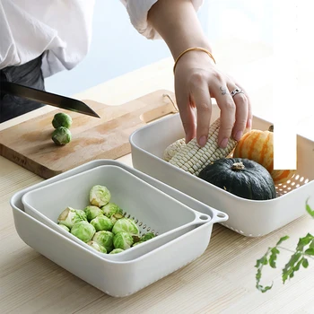 050 3pcs Virtuvėje kabo vaisių ir daržovių nutekėjimo krepšelį naudinga saugojimo krepšys