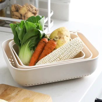 050 3pcs Virtuvėje kabo vaisių ir daržovių nutekėjimo krepšelį naudinga saugojimo krepšys
