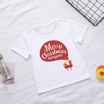 Animacinių Filmų Berniukų Marškinėliai Juokingas Kalėdų Marškinėliai Santa Claus Suteikia Dovanų, Harajuku Merginos Marškinėliai Korėjos Dizaino Vaikai Viršūnes Laisvalaikio Tees