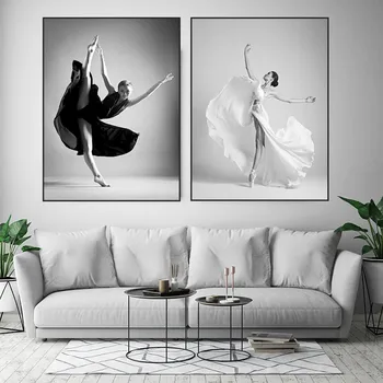 Modernus Elegantiškas Baleto Šokėjai, Drobė, Tapyba Šiaurės šalių Sienos Menas, Plakatų ir grafikos Mergaičių Sienos Nuotraukas Cuadros Namų Dekoro HD0076
