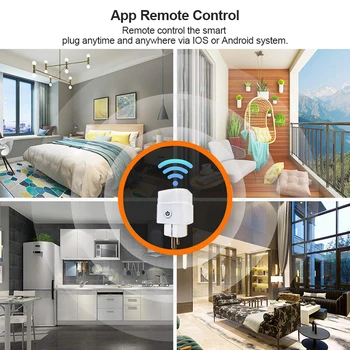 Namų Smart Plug WiFi Lizdas ES 16A Galia Stebėti Laiko Funkcija Tuya SmartLife APP Kontrolės Darbai Su Alexa, Google 