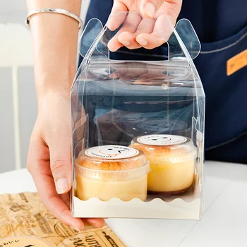 Pudingas Plastiko Puodelis su Dangteliu Japonijos Torto Pakuotės Kepimo Želė Desertas Šalis Nustatyti Dubenį Dėžutę