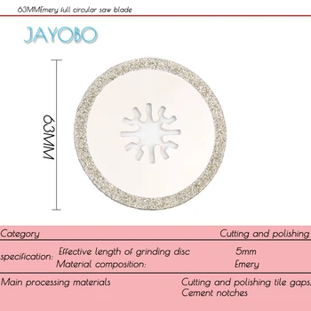 JAYOBO63MM Accesorios universales Círculo accesorios multifunción para maquina de recorte hoja de sierra oscilante herramientas