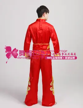 2017 Skatinimo Vyrų Acetatas Disfraces Kinijos Būgno Dėvėti Liaudies Šokių Kostiumai Vyrų Ventiliatorius Yangko Šiuolaikinės Specialiosios Etapo Veiklos