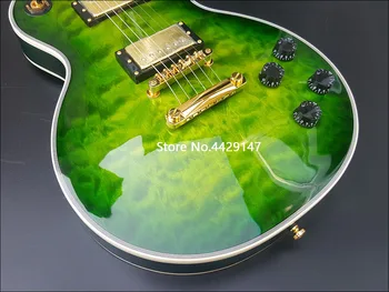 2020 m. Aukštos kokybės Elektrinė gitara,Kietas Raudonmedžio kūną Su Žalia quilted maple Top Elektrinė gitara,Aukso Aparatūros,nemokamas pristatymas