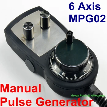 6 Ašis MPG02 Vadovas Impulsų Generatorius Su Rankratis Už CNC Mašina Visiškai Funkcija Standartiniai Rankiniai Pulso Su Staigaus Stabdymo Swith