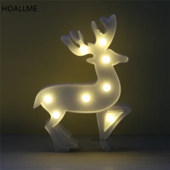 LED Elnių Naktį Šviesos Belaidžius Naktį Stalo Lempa Kalėdų Sienos Marquee Pasirašyti su 8 LED Šviesos Kalėdų ir Namų Puošybai