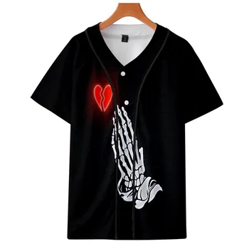 Reperis Sulčių Wrld 3D Spausdinimo Beisbolo Marškinėliai Moterims/Vyrams Harajuku Streetwear Hip-Hop Trumpas Rankovės Laisvi Marškinėliai, Beisbolo Jersey