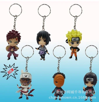 6pcs/set Naruto Keychain Veiksmų Skaičiai Anime PVC brinquedos Surinkimo Duomenys žaislai AnnO00637N