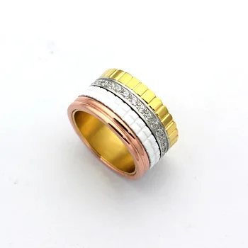Prabangūs naujos fine jewelry aukštos kokybės pasukti pavarų titano žiedas prabangus derinys spalvų ir mados aksesuarų, dantytais žiedais brangakmenis dovanos
