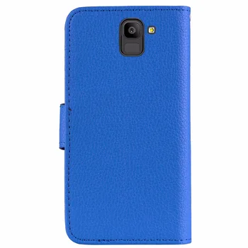100vnt/daug Litchi 3 kortelės+foto rėmelis odinis dėklas case cover for Samsung Galaxy J2 Pro J4 J6 ES J8 2018 korpuso dangtelį atveju