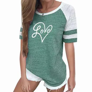 Tikėjimo, Vilties, Meilės Laišką Print T Shirt Plius Dydis marškinėliai Moterims Vasaros trumpomis Rankovėmis Širdies Marškinėlius Drabužiai