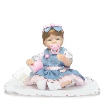 40cm Kawaii Silikono Atgimsta Kūdikių Lėlės Mielas Naujagimių Mergina Baby Doll Žaislas Vaikams Mergina Brinquedos Vaiko Gimtadienio Dovana