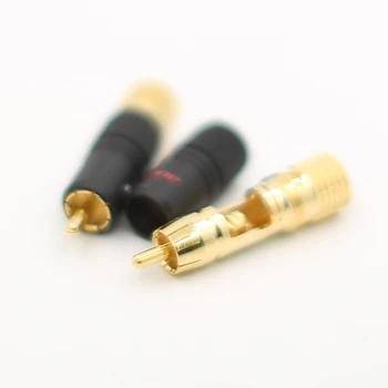 Audiocrast 24K Aukso spalvos Užsukamu Užraktu, RCA Plug Garso Kabelis Garsiakalbio Jungtis Rakinama kolonėlė
