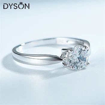 Dyson 925 Sterlingas Sidabro Žiedai Moterų Klasikinis Vestuvių Santuokos Jubiliejų Solitaire Žiedai Prabangių Sužadėtuvių Fine Jewelry