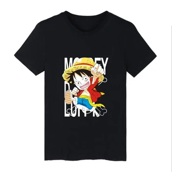Hip-Hop ' O Mados Prekės Ženklo Drabužių, Japonija, Anime One Piece Luffy T-Shirt Moterims/Vyrams, Vaikams/Berniukams, Medvilnės, Trumpomis Rankovėmis Medvilnės Marškinėliai