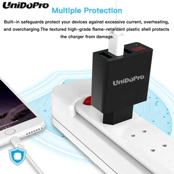 Unidopro ES Kištukas 3-Port USB Sieninis Įkroviklis Adaptateur & C Tipo Įkrovimo Kabelis Ulefone T1 Dvyniai Pro Ateityje AC Kelionės Chargeur