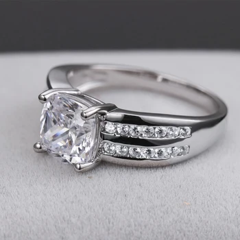 8*8mm Pagalvėlių Iškirpti Laboratorijoje sukurta Deimantų Žiedas vestuvių pasiūlymas prekės šviečia bauda papuošalai 925 sterlingas sidabro juosta
