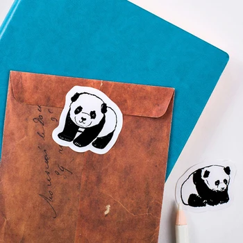 (45 vnt/lot), Juoda Balta Panda Etiketės, Lipdukai Dekoratyviniai Lipdukai, Kanceliarinės prekės Scrapbooking 