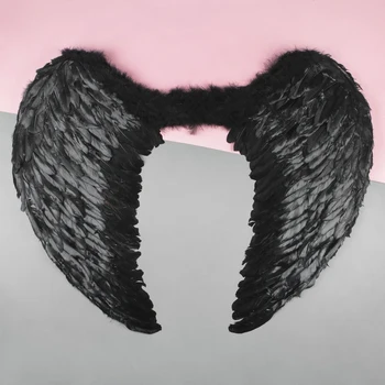 Angelas sparnų, elastiniai, juoda