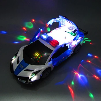 Nauja Vaikų Elektros Policijos Automobilį Žaislai Vaikams Kalėdų Dovana 360° Sukimosi Dvigubos Durys, Šviesos, Muzikos Imitavimo Modelio Automobilių Žaislai