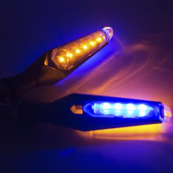 Universalus 12V Motociklo Posūkio Signalo Lemputė LED Šviesos Gintaro Mėlynos Spalvos LED Indikatorius, Indikatorių 