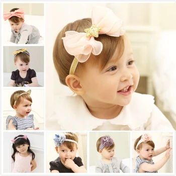 Korėjos Kūdikių Mergaičių Lankelis Nėrinių Gėlių Plaukų Lankai Vaikams Minkštos Medvilnės Plaukų Juosta Plaukų Aksesuarų Vaikams Aukštos Kokybės galvos Apdangalai