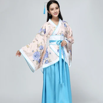 Kostiumas kostiumas pasakų etape kostiumai guzheng šokio kostiumai senovės pagerėjo Hanfu Nuwa vasaros sijonas