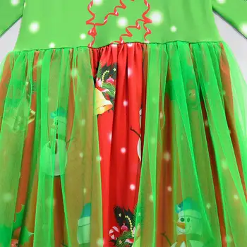 Kuulee Mergaičių Vaikams Kalėdų Kostiumai ilgomis Rankovėmis Suknelė+Skara-Dviejų dalių kostiumėlį Apranga